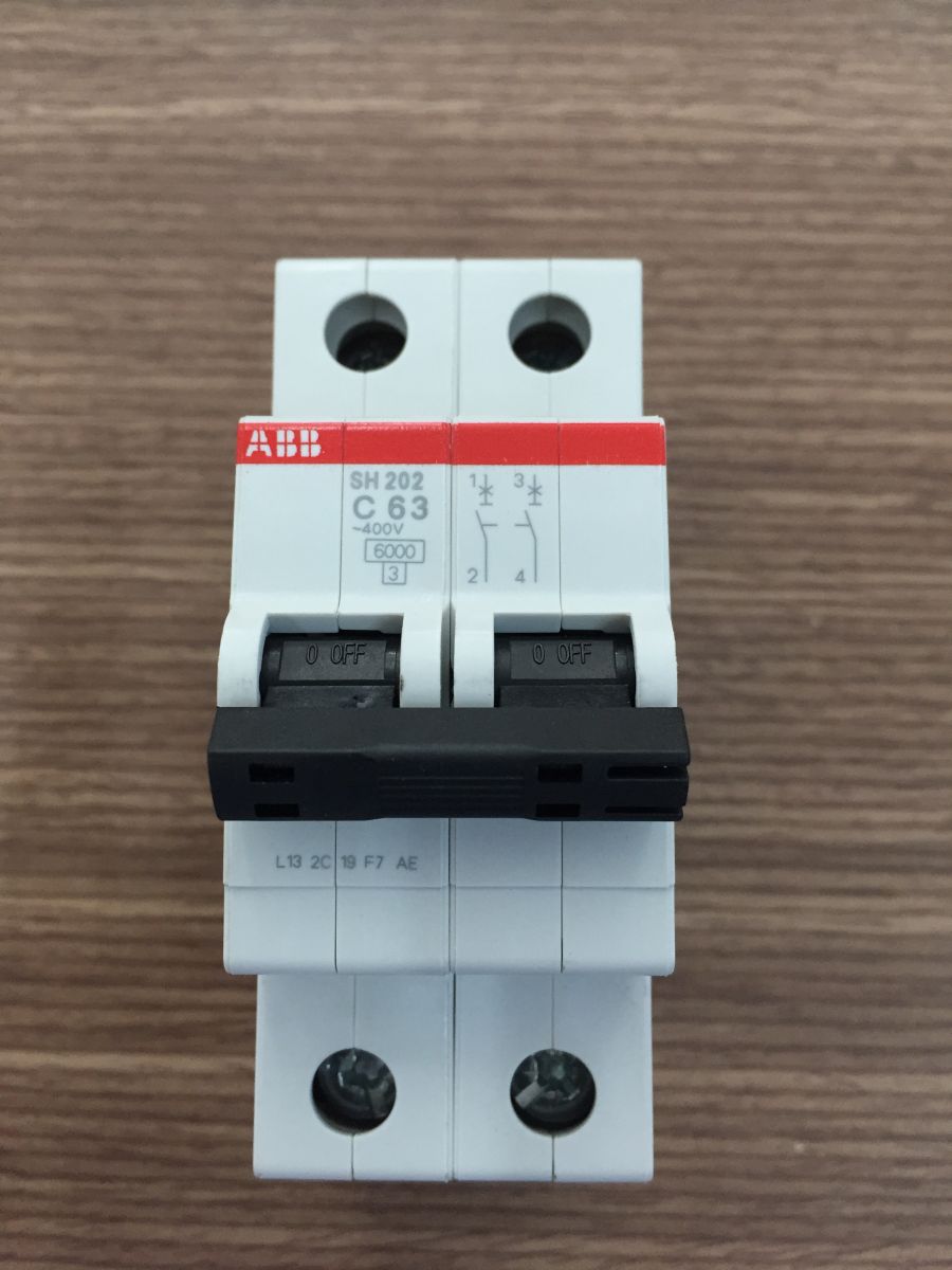 MCB ABB 2P, 6kA (63A) SH202L-C63